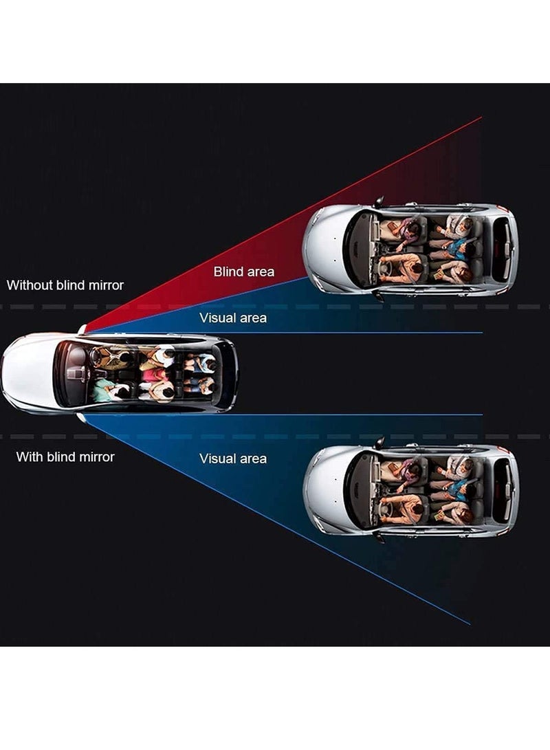 3R Car Blind Spot Mirror 3R-211 B Pillar Side Mirror 360 Degree Adjustable HD Glass Wide Angle Convex Mirror with 3M Adhesive Universal Rearview Auxiliary Mirror for Car SUV Truck Bus Safety Driving - Image 2