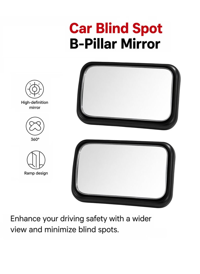3R Car Blind Spot Mirror 3R-211 B Pillar Side Mirror 360 Degree Adjustable HD Glass Wide Angle Convex Mirror with 3M Adhesive Universal Rearview Auxiliary Mirror for Car SUV Truck Bus Safety Driving - Image 3