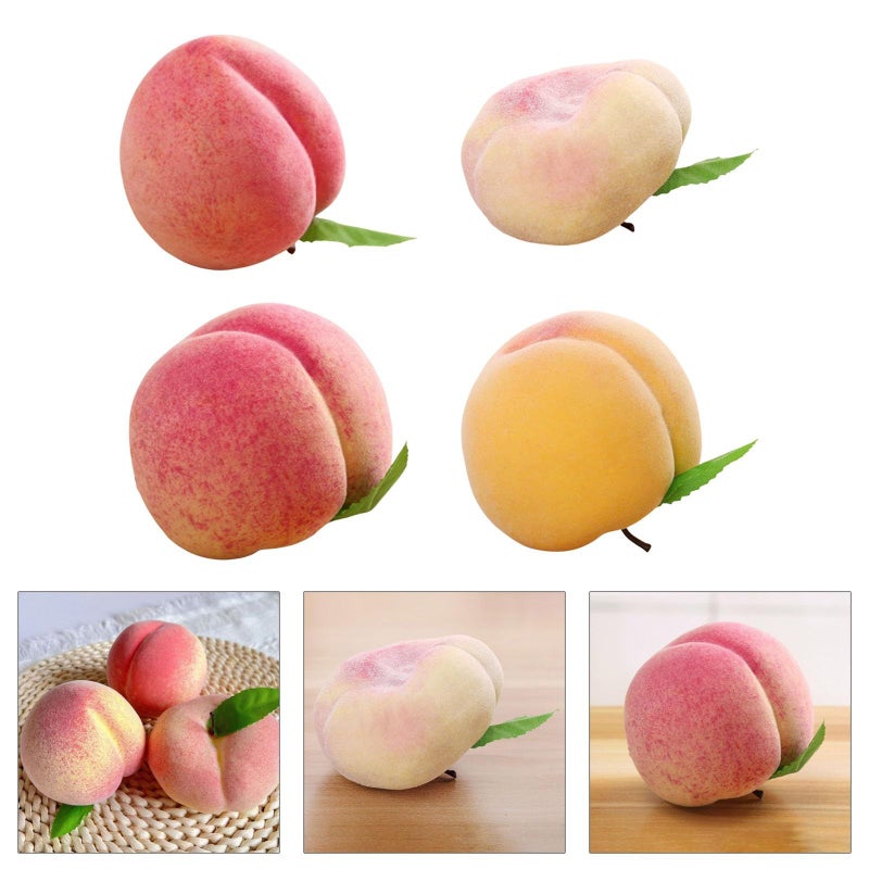 2 Realistic Peach Decor Props For Home Office Photography Pink Color - Image 3