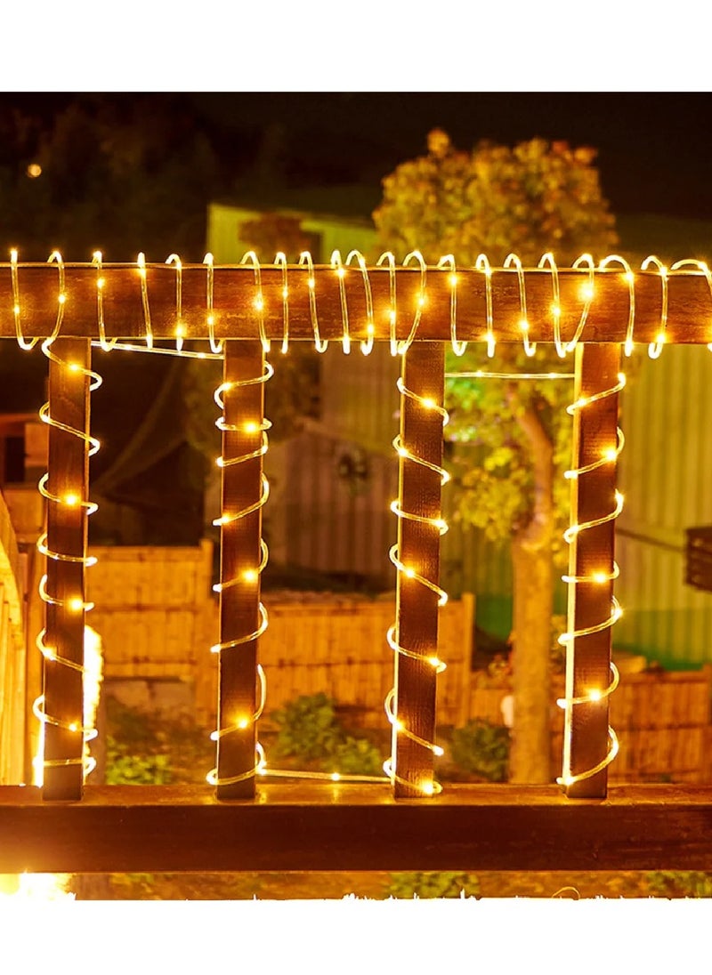 Yuwell 10M LED String Lights Outdoor Waterproof Copper Wire String Lights For Garden Fence Patio Yard And Ramadan Decoration Light Fairy Light For Wedding Indoor And Outdoor Decoration Warm White 2 Pin Plug  - Image 2