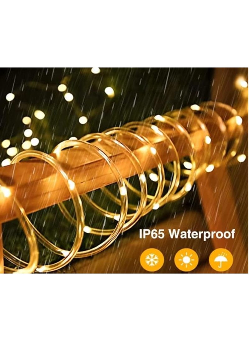 Yuwell 10M LED String Lights Outdoor Waterproof Copper Wire String Lights For Garden Fence Patio Yard And Ramadan Decoration Light Fairy Light For Wedding Indoor And Outdoor Decoration Warm White 2 Pin Plug  - Image 5