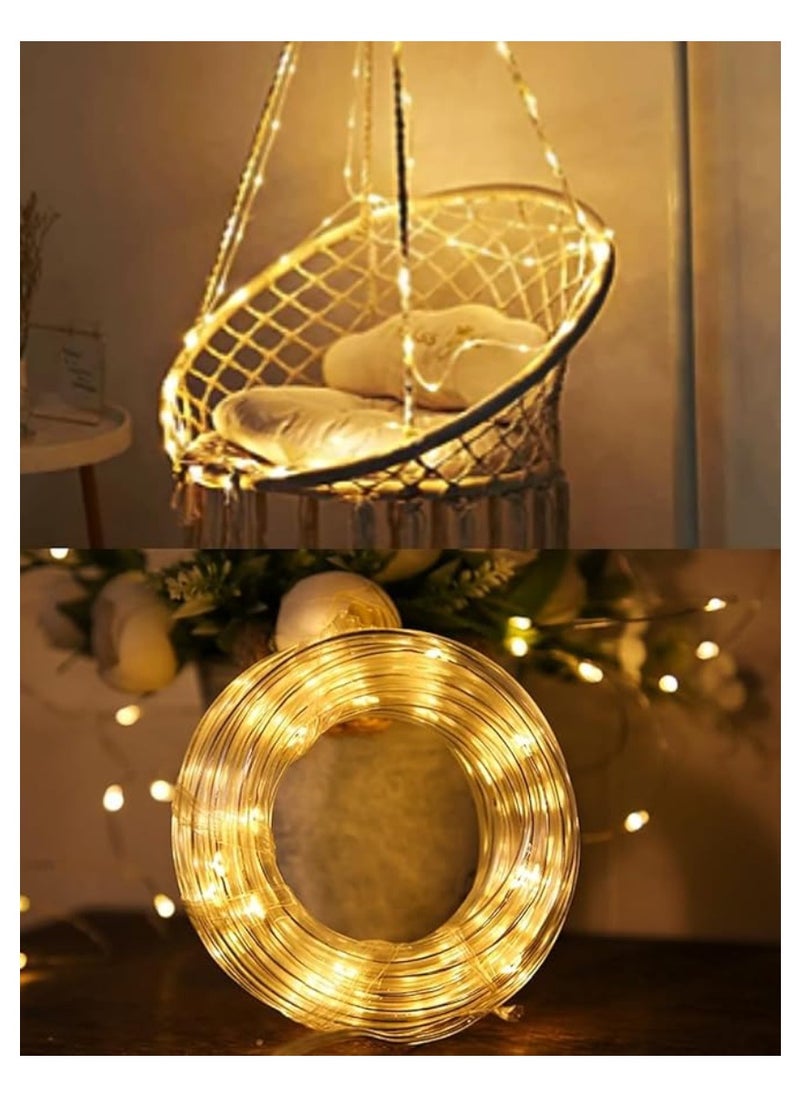 Yuwell 10M LED String Lights Outdoor Waterproof Copper Wire String Lights For Garden Fence Patio Yard And Ramadan Decoration Light Fairy Light For Wedding Indoor And Outdoor Decoration Warm White 2 Pin Plug  - Image 4