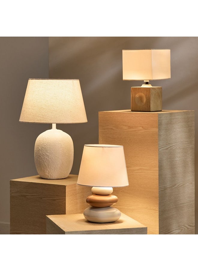 Home Box - Marbella Ceramic Table Lamp with Fabric Shade 26.5 cm - Image 1