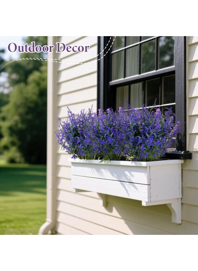 Rainflow Artificial Lavender Flowers - 7 Pcs Artificial Flowers for Outdoors Faux Lavender Plants Uv Resistant Plastic Purple Fake Flower for Outside Indoor Porch Patio Window Planter Bouquet Decor - Image 5