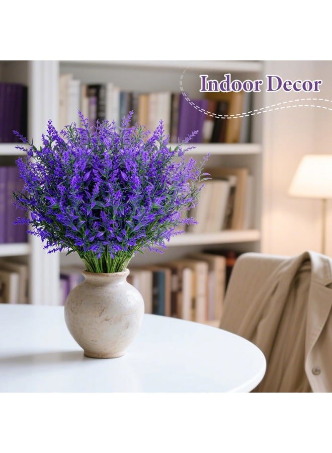 Rainflow Artificial Lavender Flowers - 7 Pcs Artificial Flowers for Outdoors Faux Lavender Plants Uv Resistant Plastic Purple Fake Flower for Outside Indoor Porch Patio Window Planter Bouquet Decor - Image 4