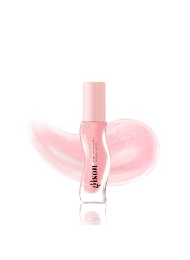 Gisou Honey Infused Hydrating Lip Oil, Nourishing Lip Moisturizer for Dry Lips, High Shine, Smooth Finish, Clear Pink Shimmer Shade, Fresh Watermelon Scent, Watermelon Sugar, 8ml - Image 2
