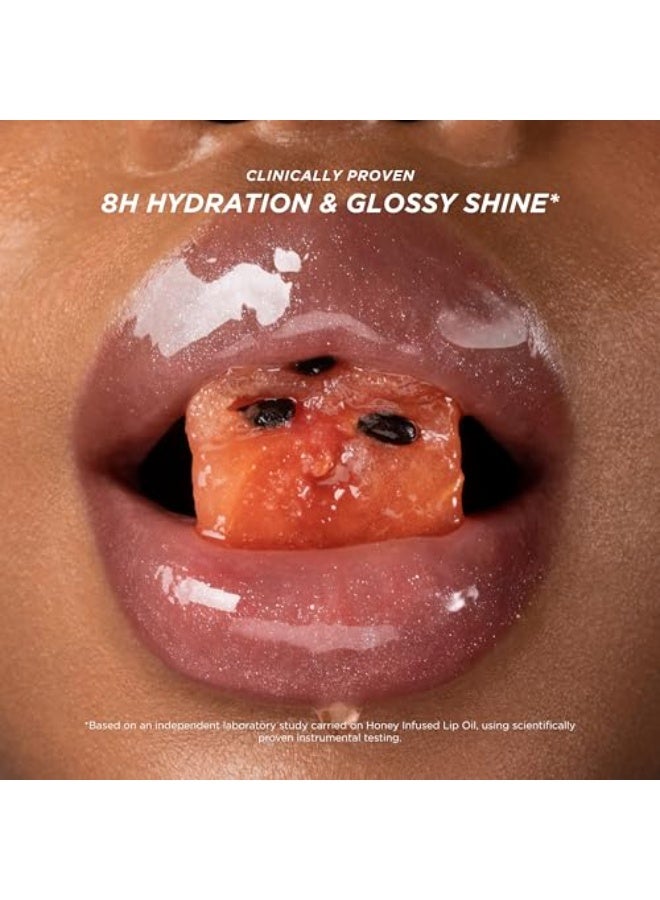 Gisou Honey Infused Hydrating Lip Oil, Nourishing Lip Moisturizer for Dry Lips, High Shine, Smooth Finish, Clear Pink Shimmer Shade, Fresh Watermelon Scent, Watermelon Sugar, 8ml - Image 5