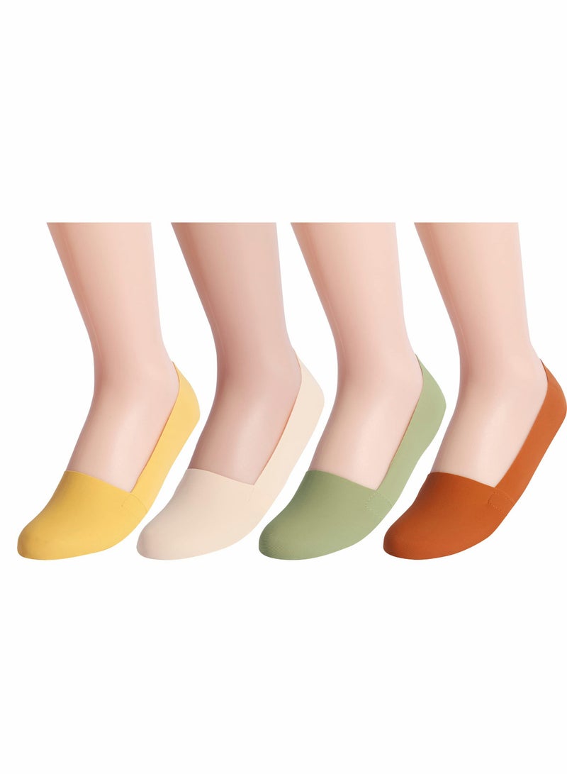KASTWAVE Women Thin Socks Ice silk skin tone No Show Liner Socks Low Cut Cotton Nylon Boat Invisible Hidden Socks - Image 1