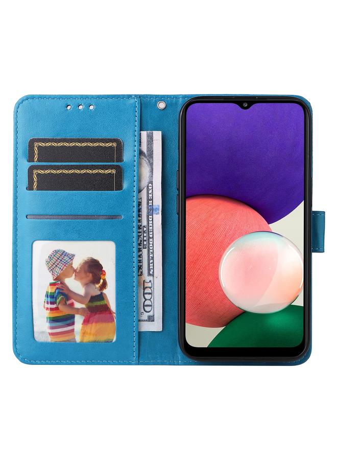 S-TOP Case For Samsung Galaxy A22 4G / M22 / M32 4G Global Embossed Sunflower Leather Phone Case - Image 3