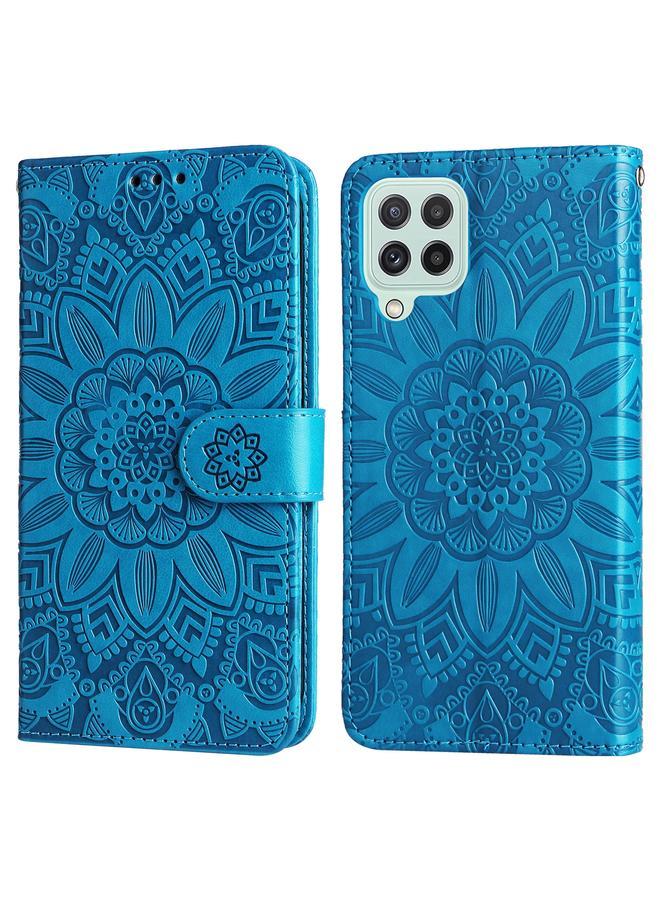 S-TOP Case For Samsung Galaxy A22 4G / M22 / M32 4G Global Embossed Sunflower Leather Phone Case - Image 2