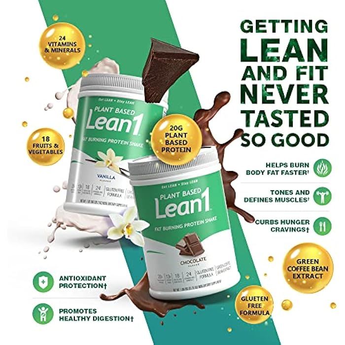Lean1 مسحوق بروتين بديل الوجبات النباتي Lean1 بنكهة الشوكولاتة، عبوة 15 حصة - Image 5