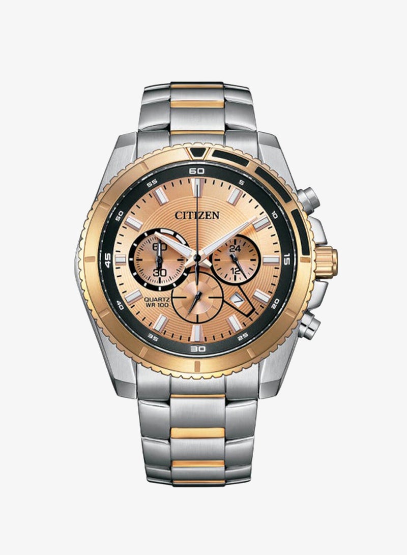 CITIZEN Men's Stainless Steel with Two-Tone Rose Gold Plating Strap Analog Watch AN8204-59X - 46.4 mm - Image 1