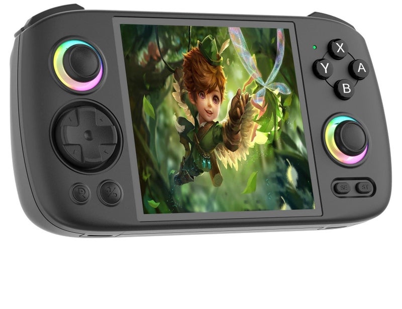 Voacle RG Cube Retro Handheld Game Console Android 13 System Unisoc T820 Processor 395 Inch IPS Touch Screen 5200mAh Battery 16 Million Color RGB Joystick LightingBlack - Image 3