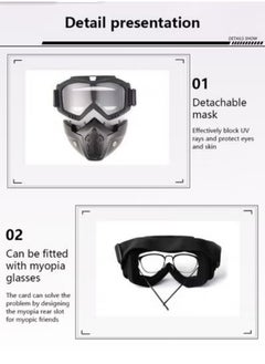 Occuwzz Retro-Style Off-Road Motorcycle Goggles - Anti-Fog Impact-Resistant Protective Eyewear for Skiing, Cycling & Outdoor Sports  - Image 2