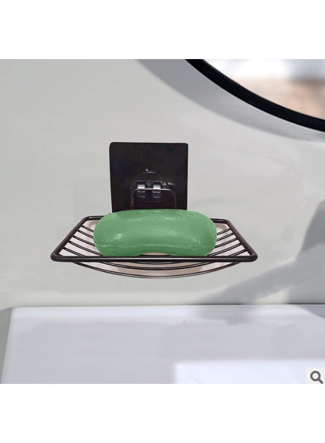 موثوقية التنبؤ قطعتان من حامل الصابون الأسود اللاصق لصابون الاستحمام وصينية الصابون القوية المقاومة للصدأ من الفولاذ المقاوم للصدأ ورف الصابون المثبت على الحائط وسلة صحن الصابون وكأس الشفط المفرغ وحامل الإسفنج للحمام - Image 4