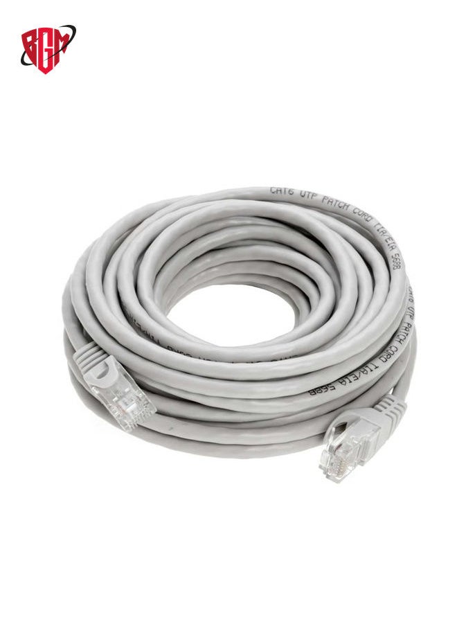 بي جي إم - 15M Ethernet Cable Cat6 Cable Network Cable SPEED SPEED RJ45 Ethernet Patch Cable متوافق مع الكمبيوتر المحمول ، الكمبيوتر الشخصي ، PS5 ، PS4 ، التلفزيون ، المودم ، جهاز التوجيه والتبديل الأبيض - Image 1