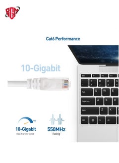 بي جي إم 15M Ethernet Cable Cat6 Cable Network Cable SPEED SPEED RJ45 Ethernet Patch Cable متوافق مع الكمبيوتر المحمول ، الكمبيوتر الشخصي ، PS5 ، PS4 ، التلفزيون ، المودم ، جهاز التوجيه والتبديل الأبيض  - Image 4