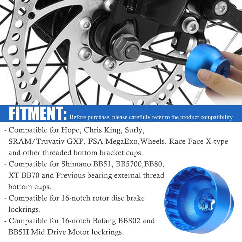 PEATOVIE 16-Notch Bottom Bracket Tool Bottom Compatible with Shimano, Chris King, SRAM, Wheels, FSA MegaExo, Surly, Hope - Image 3