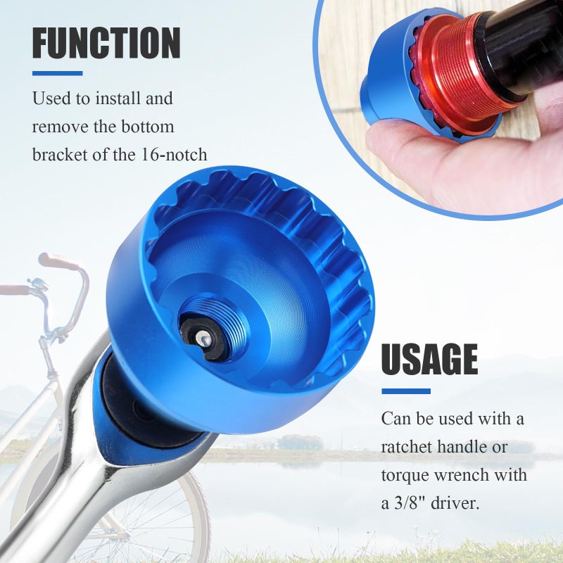 PEATOVIE 16-Notch Bottom Bracket Tool Bottom Compatible with Shimano, Chris King, SRAM, Wheels, FSA MegaExo, Surly, Hope - Image 5