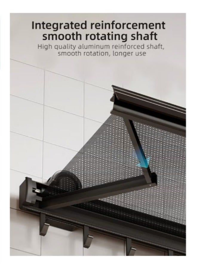 Loquat Double Suction Cups, 8 Hooks, Retractable Drying Nets, Non-Perforation, Folding Clothes Nets, Balcony Drying Nets, Sweaters, Tiled Drying Net Pockets - Image 5