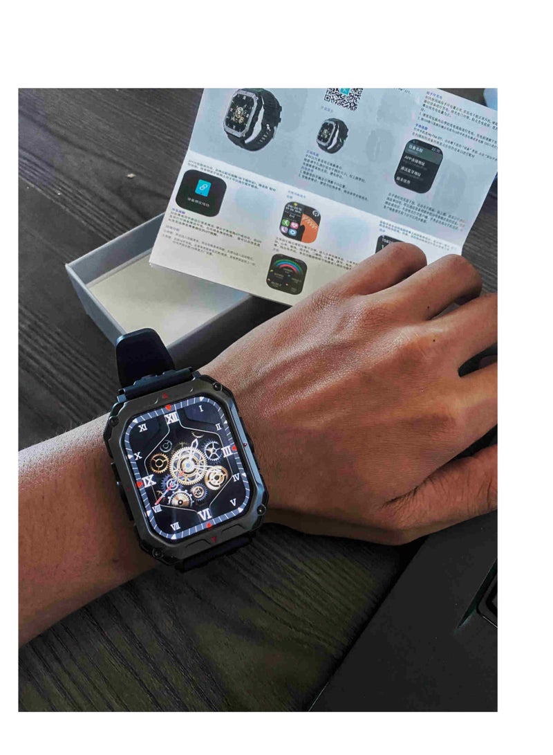 AROAQ K55 Pro Smart Watch, Black Multifunctional Sports Watch, Ip68 Waterproof Health Watch, Bluetooth Calling Smartwatches For Men And Women - Image 2