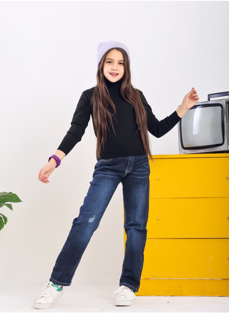 JBS DENIM - Jeans Trousers For Girls Dark Blue Color 3008 - Image 1