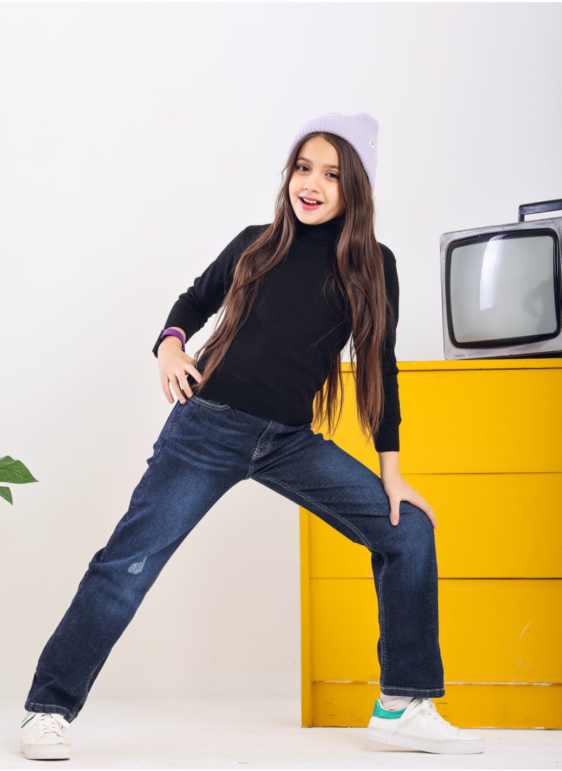 JBS DENIM - Jeans Trousers For Girls Dark Blue Color 3008 - Image 1