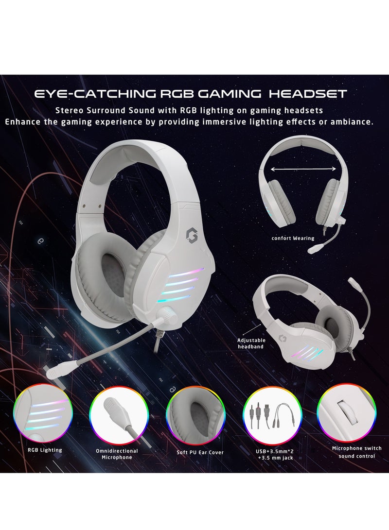 جايم أون مجموعة VIPER XA All In One Artic Series Gaming مع لوحة مفاتيح ميكانيكية وسماعة رأس وفأرة ولوحة ماوس - Image 5