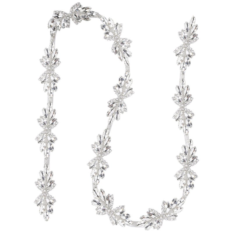 1yd Crystal Trim Decorative Sewing Craft Artificial Diamond Chain Applique Belt for Wedding Decoration3cm White - Image 5