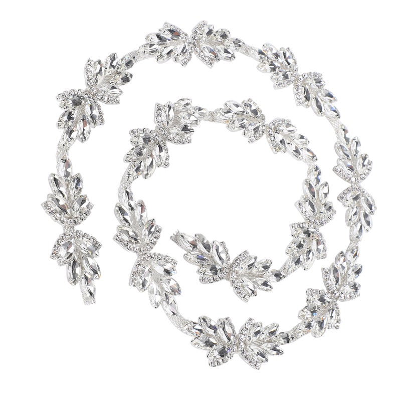 1yd Crystal Trim Decorative Sewing Craft Artificial Diamond Chain Applique Belt for Wedding Decoration3cm White - Image 3