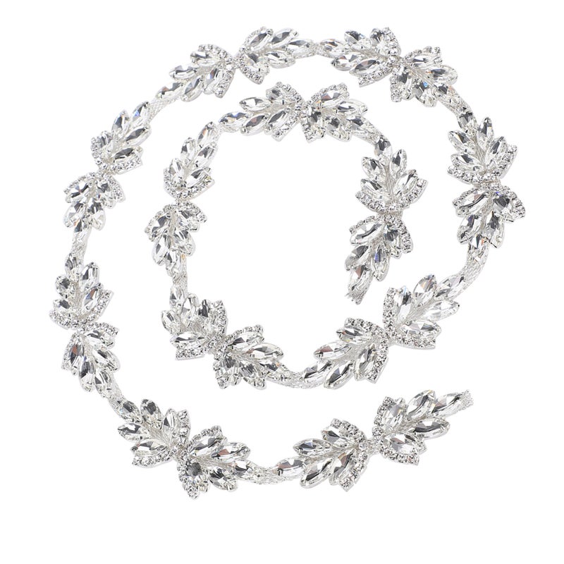 1yd Crystal Trim Decorative Sewing Craft Artificial Diamond Chain Applique Belt for Wedding Decoration3cm White - Image 4