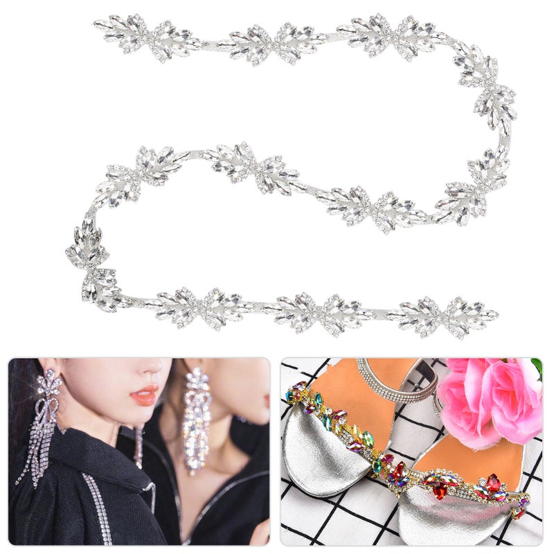 1yd Crystal Trim Decorative Sewing Craft Artificial Diamond Chain Applique Belt for Wedding Decoration3cm White - Image 2