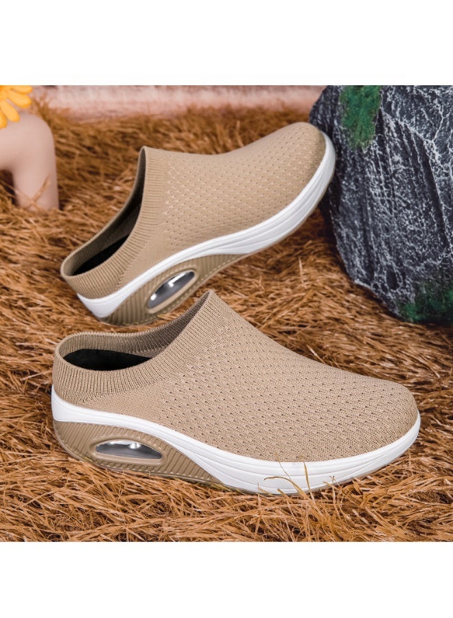 أحذية نسائية طبية ذات وسادة هوائية لزيادة الارتفاع وكعب إسفيني مقاس كبير أحذية نسائية منسوجة بشكل طائر أحذية رياضية كاجوال قابلة للتنفس وخفيفة الوزن - Image 3