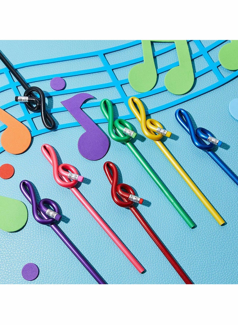 SYOSI Music Pencils 14 Pieces Musical Note Assorted Colorful Wooden Treble Clef Bent Pencil for Artists Kids Students Home Office School Supplies - Image 3