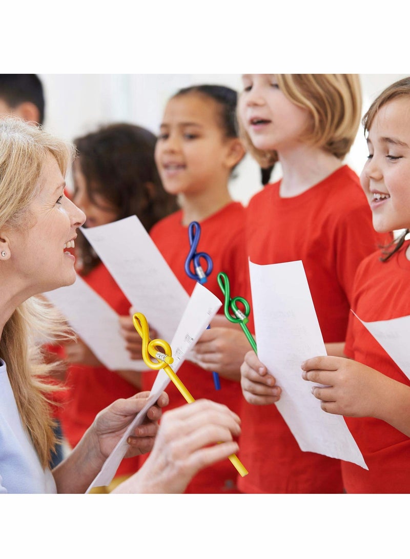 SYOSI Music Pencils 14 Pieces Musical Note Assorted Colorful Wooden Treble Clef Bent Pencil for Artists Kids Students Home Office School Supplies - Image 5