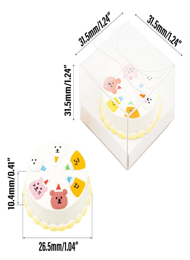 KH866 Dollhouse Miniatures Birthday Cake - 1/12 Scale Mini Dessert Pastries Bakery Set 2Pcs, Tiny Realistic Resin Baking Food White, Doll House Accessories for Happy Birthday Party, Picnic Decoration - Image 2