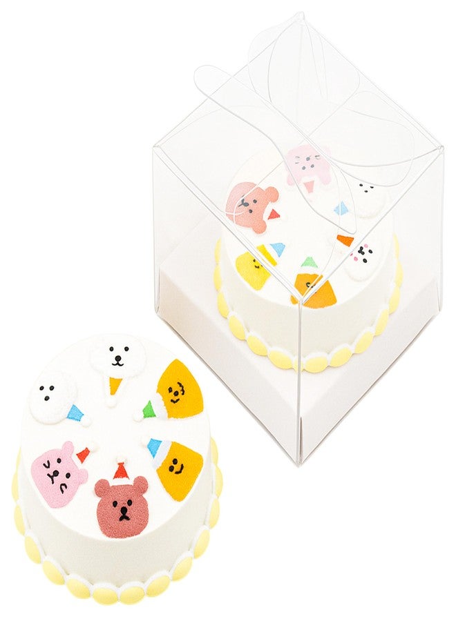 KH866 Dollhouse Miniatures Birthday Cake - 1/12 Scale Mini Dessert Pastries Bakery Set 2Pcs, Tiny Realistic Resin Baking Food White, Doll House Accessories for Happy Birthday Party, Picnic Decoration - Image 1