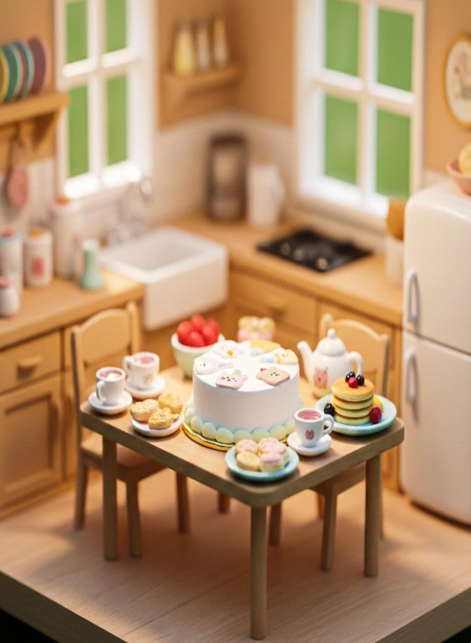 KH866 Dollhouse Miniatures Birthday Cake - 1/12 Scale Mini Dessert Pastries Bakery Set 2Pcs, Tiny Realistic Resin Baking Food White, Doll House Accessories for Happy Birthday Party, Picnic Decoration - Image 4