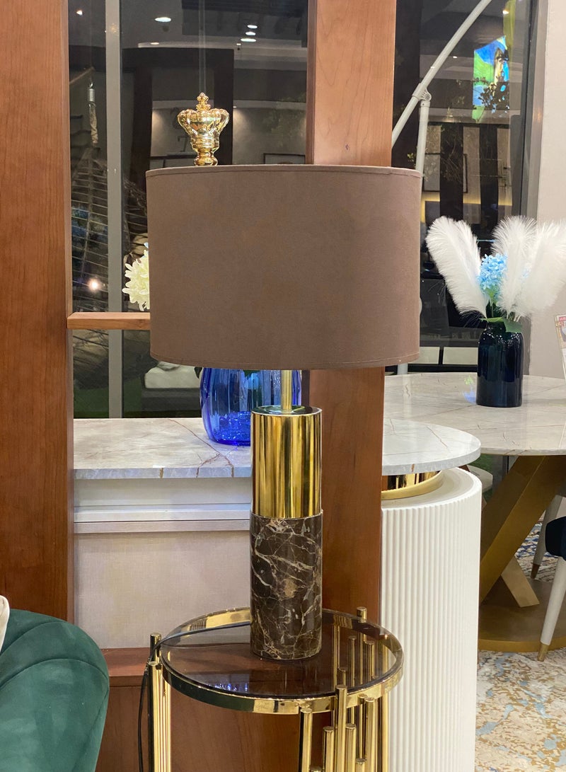 سوليتير اباجورة ترابيزة من الستانلس ستيل والرخام الطبيعي - Image 1