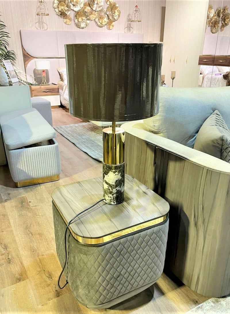 سوليتير اباجورة ترابيزة من الستانلس ستيل والرخام الطبيعي - Image 2