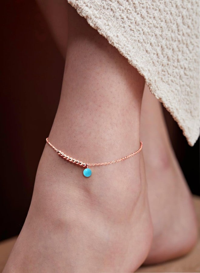 مينوتيا خلخال مينوتيا مطلي بالذهب الوردي بتصميم سلسلة للنساء والفتيات_MNT0385TQ_RG - Image 3