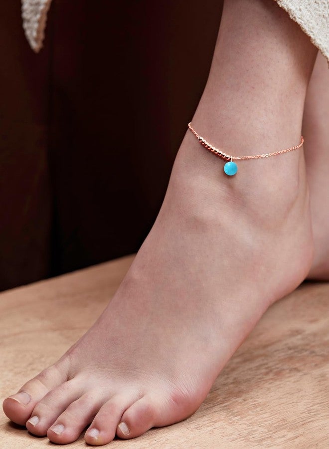 مينوتيا خلخال مينوتيا مطلي بالذهب الوردي بتصميم سلسلة للنساء والفتيات_MNT0385TQ_RG - Image 5