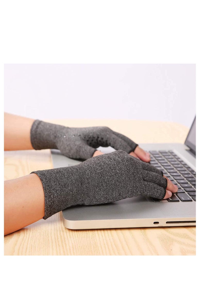 Y&D Care Gloves, Compression Therapy Glove Wrist Support Brace Anti-Arthritis Rheumatold Health Hand Pain Relief Sleeve Gloves Grey - Image 2