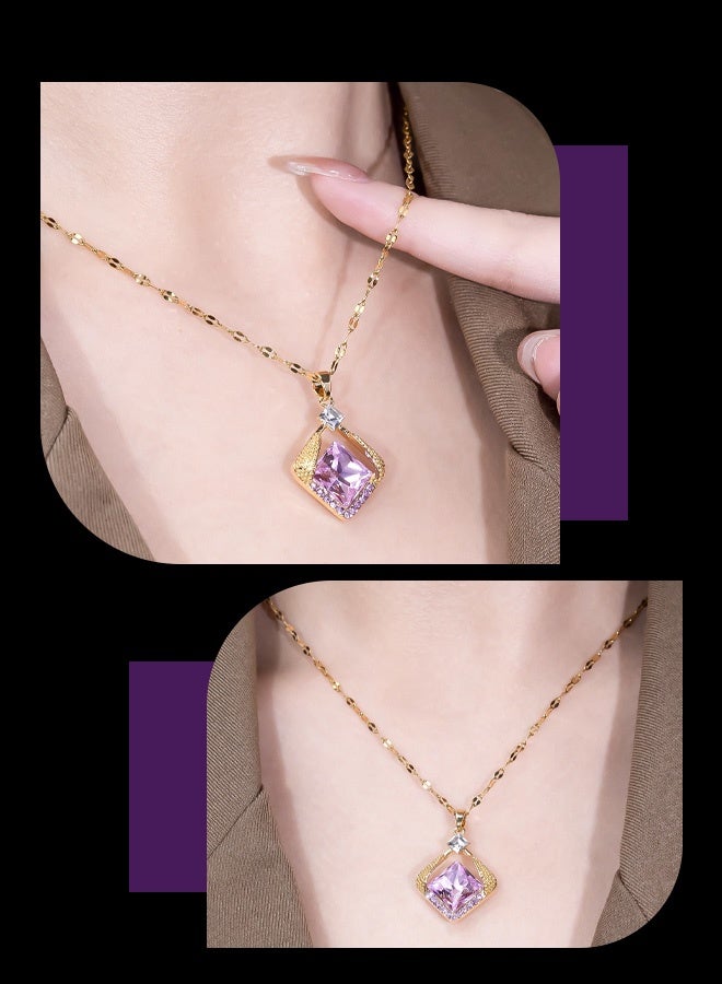 Hilyagems Luxury Crystal Pendant Set (Austrian Amethyst) - Image 4