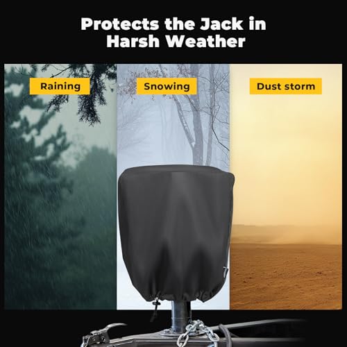 BougeRV Electric Tongue Jack Cover, BougeRV 600D Universal Trailer RV Electric Tongue Jack Protective Cover (Size 14″H x 5″W x 10″D) - Image 2