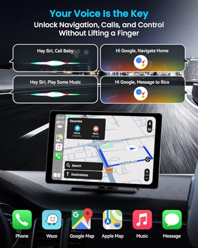 iiwey 11" Extra Large Wireless Apple CarPlay Screen for Car – Ultra-Slim 0.16 Inch Touchscreen Car Stereo with Android Auto, 4K Dash Cam, 1080p Backup Camera, GPS, Mirror Link, Voice Control - Image 3