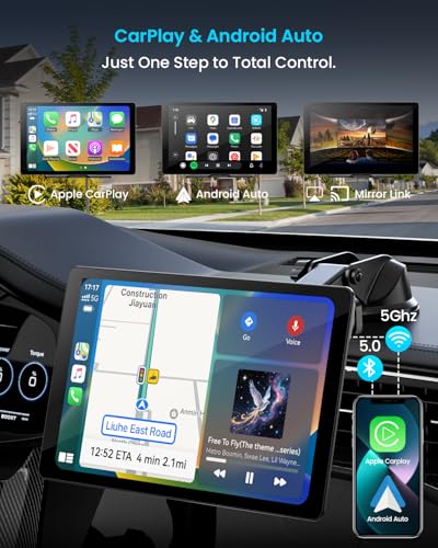 iiwey 11" Extra Large Wireless Apple CarPlay Screen for Car – Ultra-Slim 0.16 Inch Touchscreen Car Stereo with Android Auto, 4K Dash Cam, 1080p Backup Camera, GPS, Mirror Link, Voice Control - Image 2