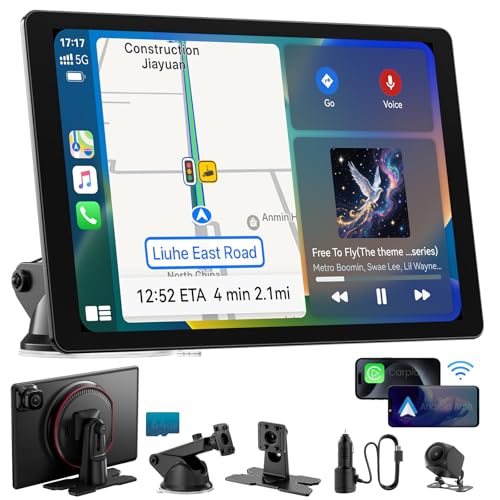 iiwey 11" Extra Large Wireless Apple CarPlay Screen for Car – Ultra-Slim 0.16 Inch Touchscreen Car Stereo with Android Auto, 4K Dash Cam, 1080p Backup Camera, GPS, Mirror Link, Voice Control - Image 1