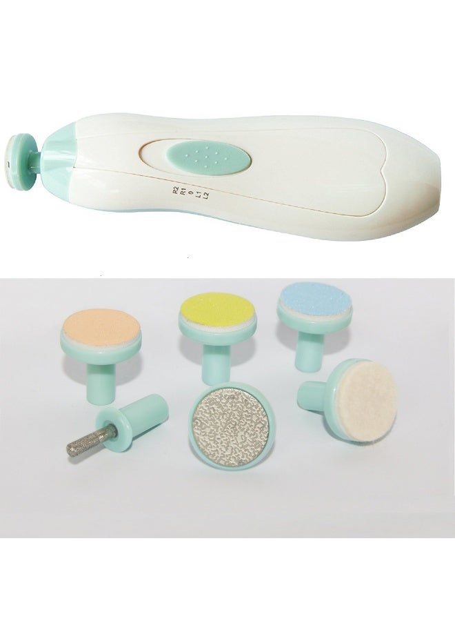 Jaybva Baby Nail File Electric Nail Trimmer - Jaybva Safe Baby Nail Clippers Cutter for Newborn Children Toddlers Kids with LED Light Blue and Green - Image 5