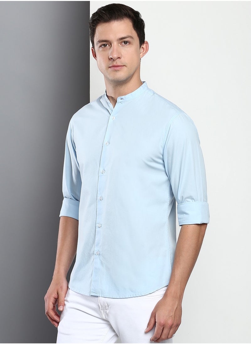 Men's Sky Blue Slim Fit Casual Spread Shirt - pzsku/Z0848F5F13FB2858179E3Z/45/_/1713711677/bfe84da9-cd7f-4bb7-9827-474905f116a8